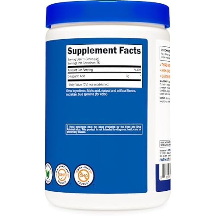 Nutricost D-Aspartic Acid (DAA) Powder 300G (Blue Raspberry) - Flavored D-Aspartic Acid Powder Supplement - Image 5