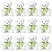 Hungdao 12 Pcs Bears Bulk Gifts Plush Bear Stuffed Animals 10 Inch Cute Soft Stuffed Animals with Green Bows for Baby Shower Birthday Party Favor Centerpiece DecorationWhite - Image 2
