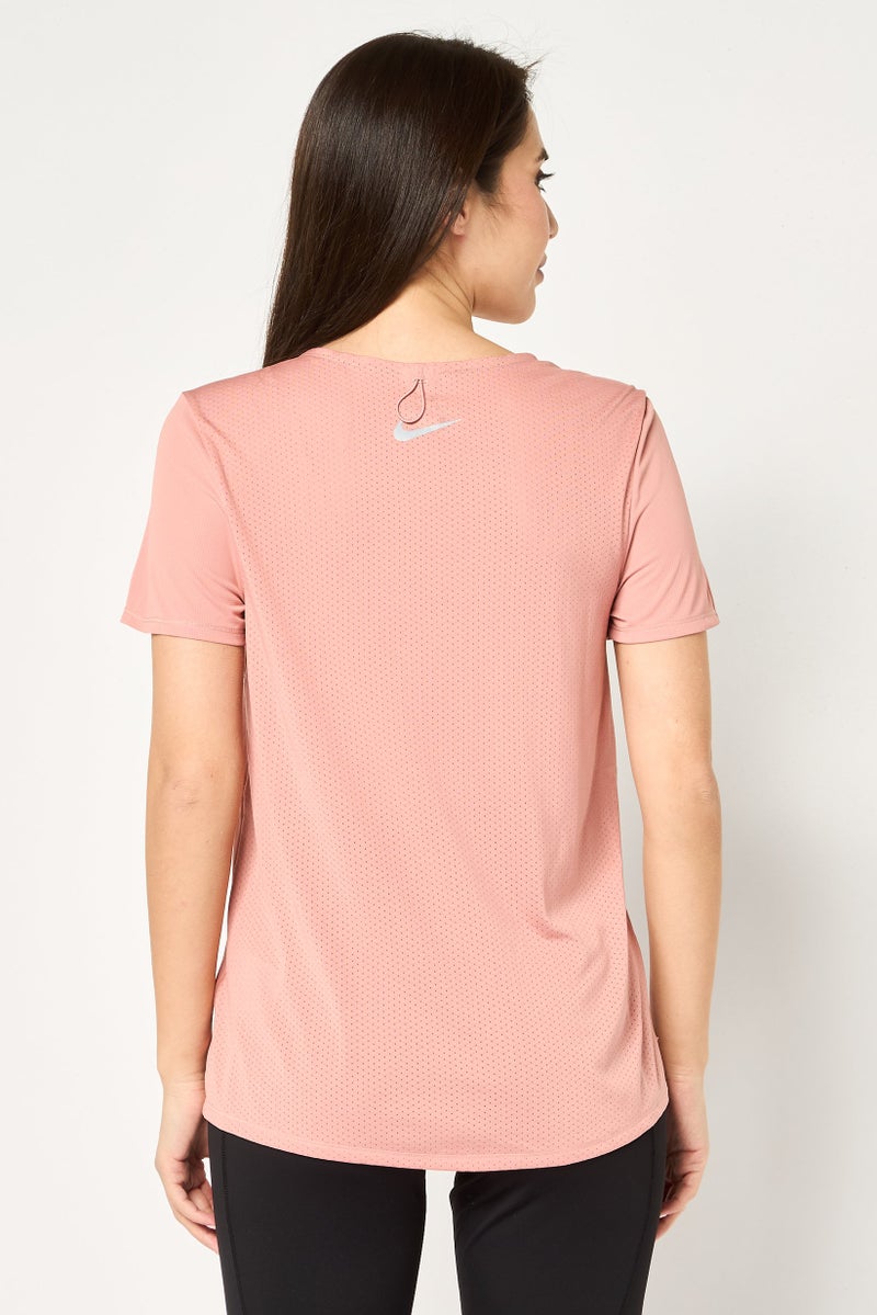 Nike Women Sportswear Fit Short Sleeve Running T-shirt, Old Rose - Image 4