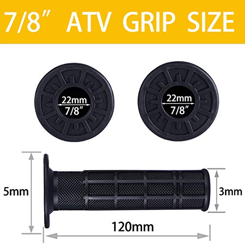 APPYU RSG 78inch ATV Grips Universal Handlebar Grips Soft Rubber Motorcycle Grip for ATV Polaris Thumb Throttle Kid Youth 4 Wheeler Quad 400ex Klf110 Klt110 Klf220 Klt200 (Black) - Image 3
