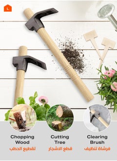 LAWAZIM Wooden Axe - Heavy-Duty Adze, Hammer & Hoe Tool for Wood Carving, Gardening, Digging & DIY Projects  - Image 4