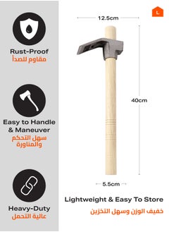 LAWAZIM Wooden Axe - Heavy-Duty Adze, Hammer & Hoe Tool for Wood Carving, Gardening, Digging & DIY Projects  - Image 2