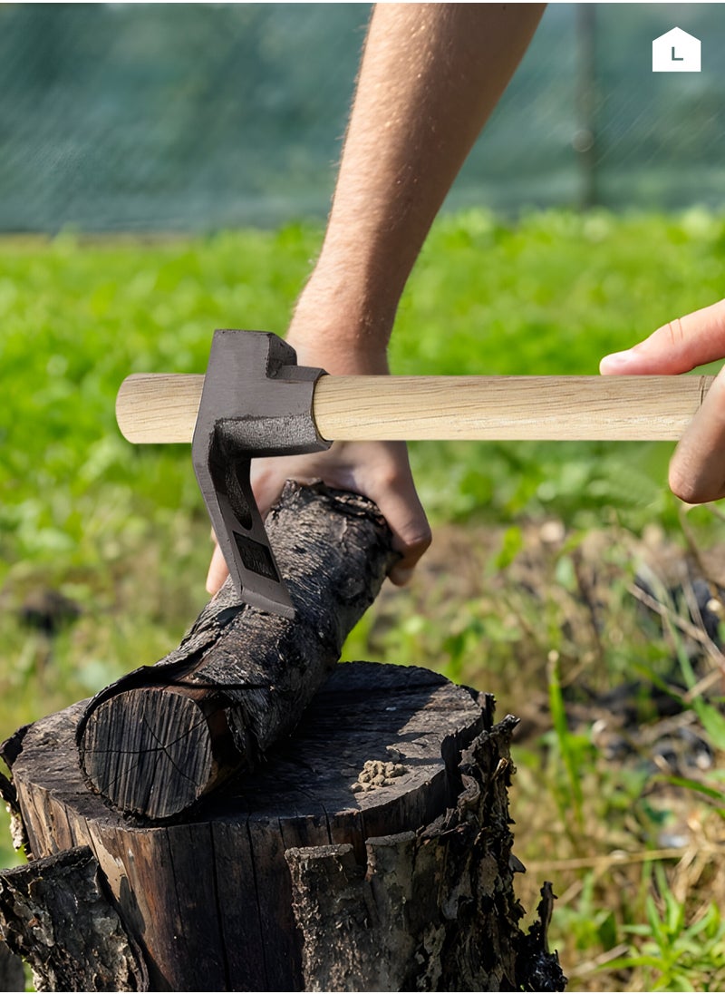 LAWAZIM - Wooden Axe - Heavy-Duty Adze, Hammer & Hoe Tool for Wood Carving, Gardening, Digging & DIY Projects - Image 1