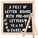 Big Role Felt Letter Board 10x10in Changeable Letter Board with Letters White Precut Black Felt Message Board Oak Frame Wooden Letter Board Baby Announcement Sign Pregnancy Milestones Classroom Office Decor - Image 2
