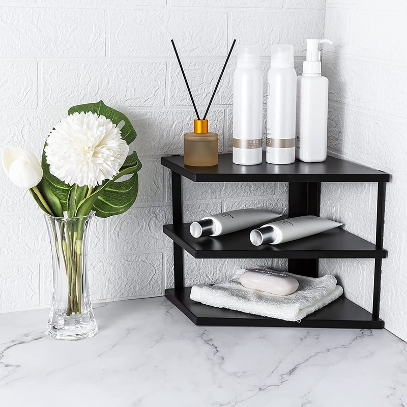 easy root Metal Multipurpose Kitchen Plate Dish Corner Shelf Rack Stand Shelves Holder Kitchen Tray Utensils Storage Cupboard Cabinet Organizer for Home Set of 1 pc - Image 1