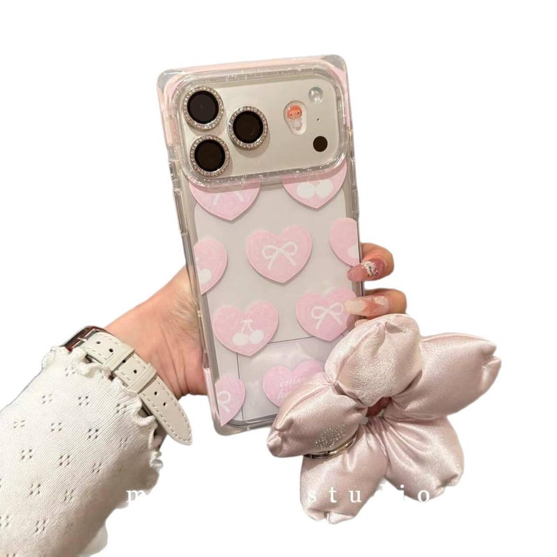 iPhone 15 Pro Max Silicone Protective for iPhone 15 15 Plus 15 Pro 15 Pro Max with Bow Design and Anti Slip Grip in Full Screen Love Pattern - Image 5