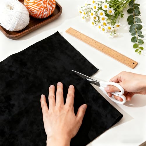 SBWLKJ Suede Upholstery Fabric Black 64" Wide by 96" Double-Side Soft Smooth Micro-Suede Material for Car Headliner Replacement, Cushion Sofa Pillows Home Décor Repair DIY - Image 4