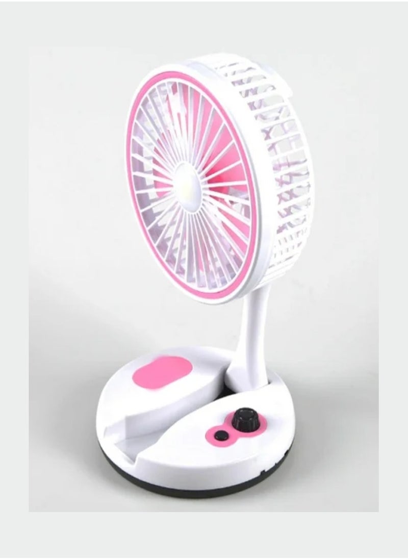 Desktop Fan Foldable Fan With LED Light Type-C Charging Folding Fan Portable Cooler Fan Low Noise Air Cooling Fan For Home Desk And Office