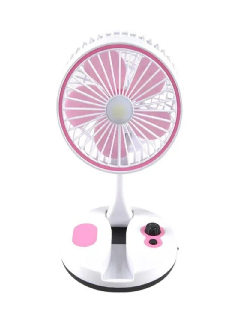 Desktop Fan Foldable Fan With LED Light Type-C Charging Folding Fan Portable Cooler Fan Low Noise Air Cooling Fan For Home Desk And Office