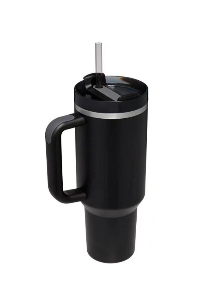 OASIS-TH 40OZ Stainless Steel Vacuum Insulated Tumbler With Handle and Straw Lid Travel Mug Iced Coffee Cup for Hot and Cold Beverages  - Image 1