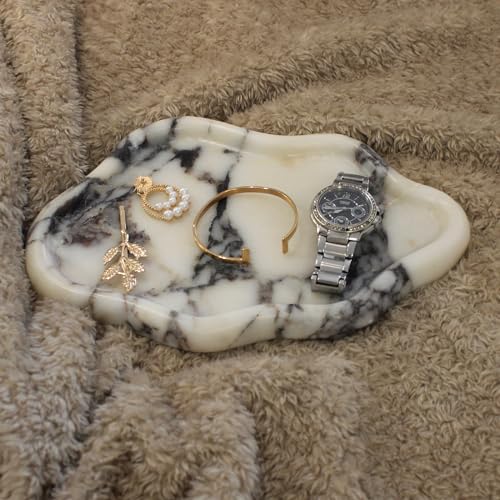 Natust Natural Calacatta Viola Marble Tray Cloud Shape, Jewelry Dish Trinket Dish for Women Gift Home Décor - Image 1