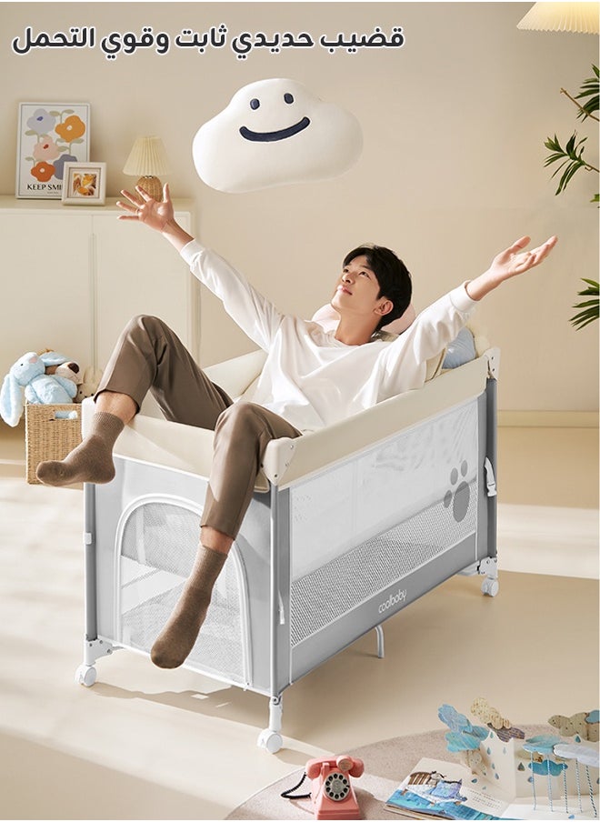 Riolio Portable Folding Bedside Crib for Newborns - Multifunctional Baby Bassinet, Cradle, and Sleeping Basket with Mobile.  - Image 2