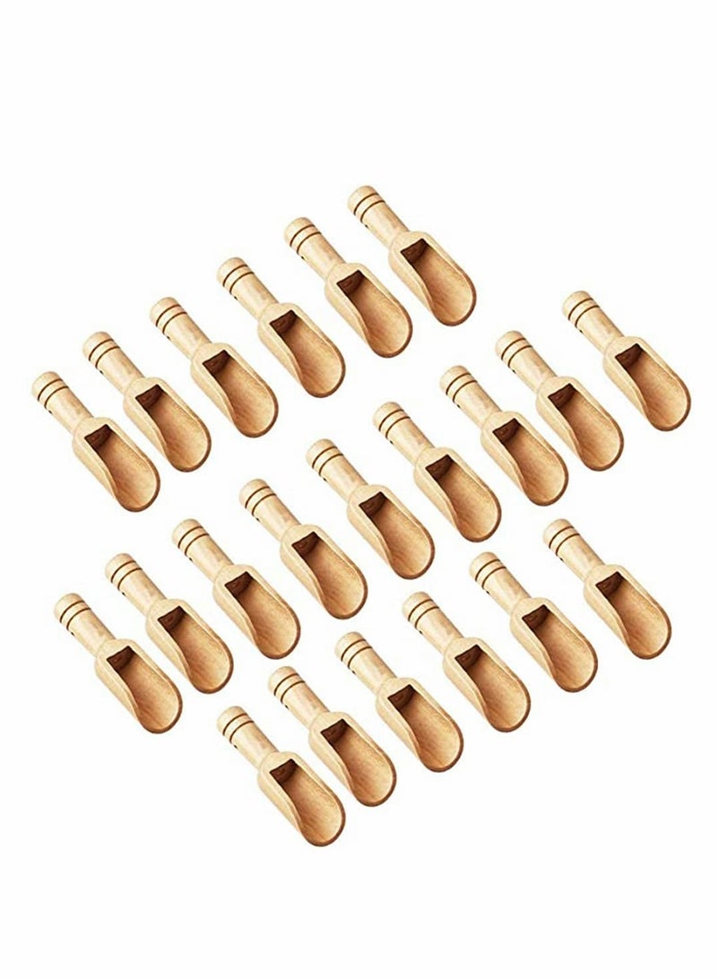 Excefore 30 قطعة ملعقة خشبية صغيرة، ملح استحمام، ملعقة من الخيزران، ملعقة مسحوق، ملعقة شاي - Image 1