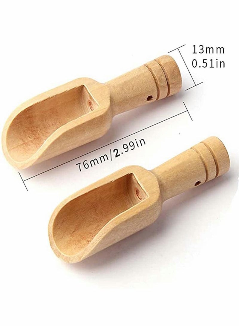 Excefore 30 قطعة ملعقة خشبية صغيرة، ملح استحمام، ملعقة من الخيزران، ملعقة مسحوق، ملعقة شاي - Image 2