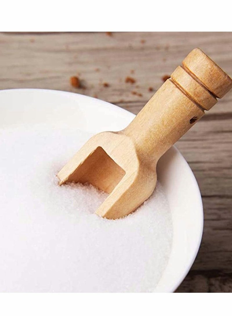 Excefore 30 قطعة ملعقة خشبية صغيرة، ملح استحمام، ملعقة من الخيزران، ملعقة مسحوق، ملعقة شاي - Image 3