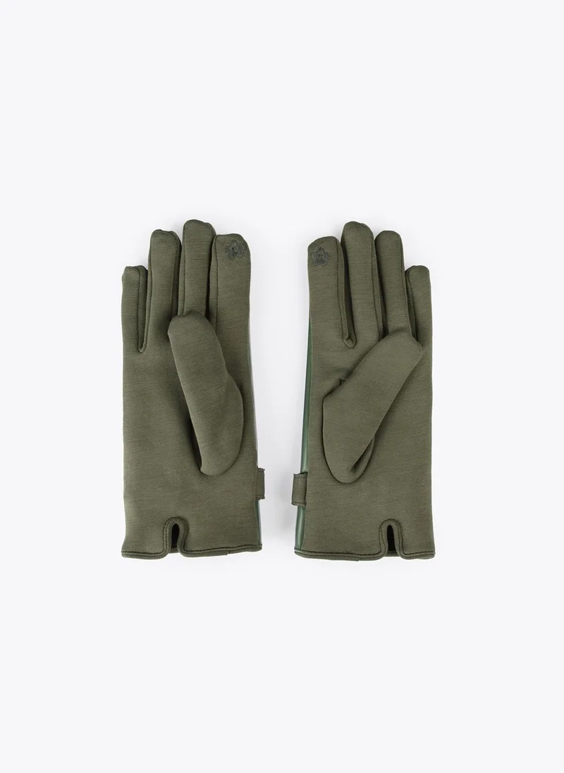 Lola Casademunt Patent leather buckle gloves
