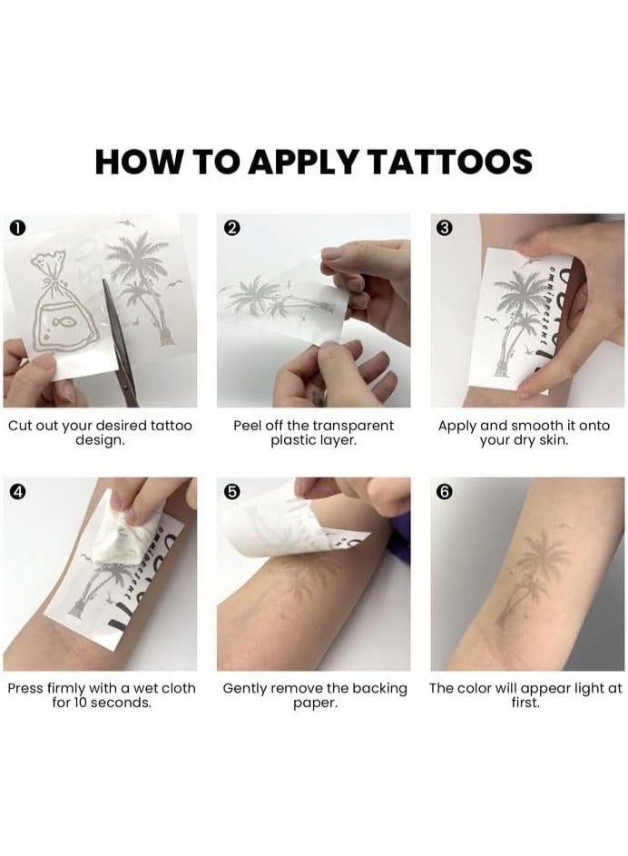 Semi Permanent Temporary Tattoo Stickers 6PCS Metallic Holographic Designs – Waterproof Fake Tattoos Last 7-15 Days – Easy Apply and Remove Body Art for Parties Festivals Beach and Fashion Looks - Image 4
