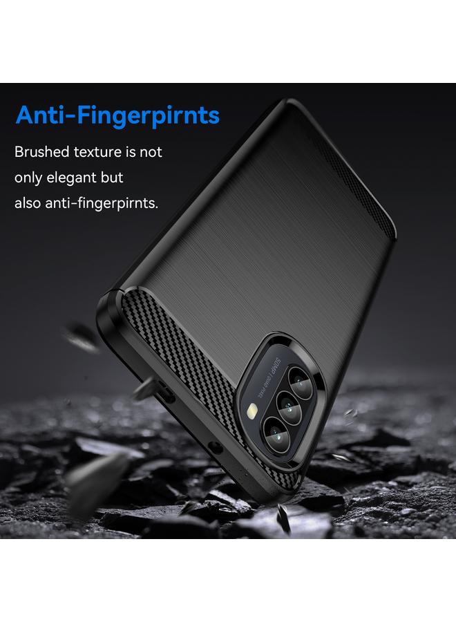 S-TOP Case For Motorola Moto G52 Brushed Texture Carbon Fiber TPU Phone Case - Image 3