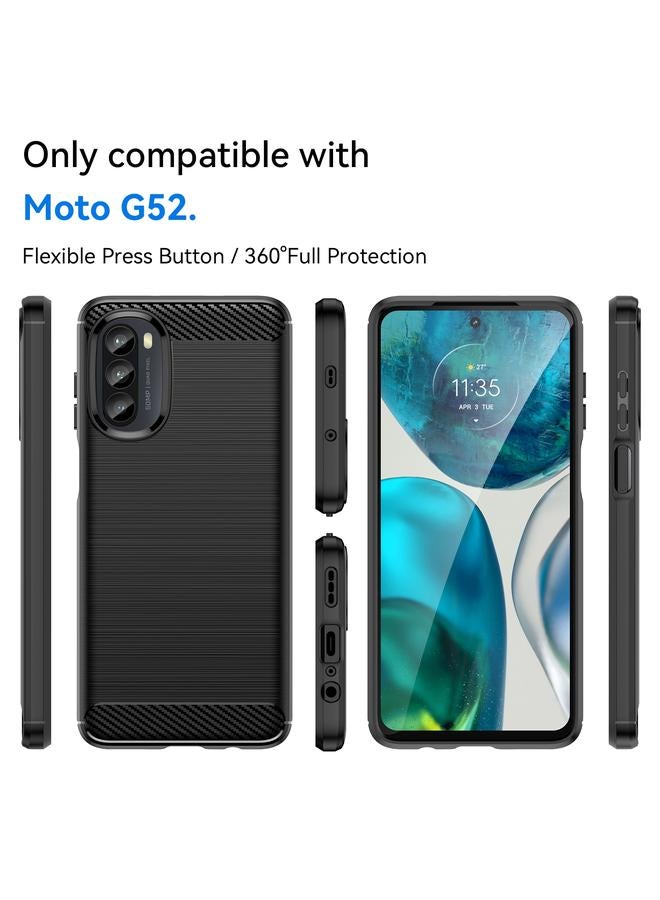 S-TOP Case For Motorola Moto G52 Brushed Texture Carbon Fiber TPU Phone Case - Image 2