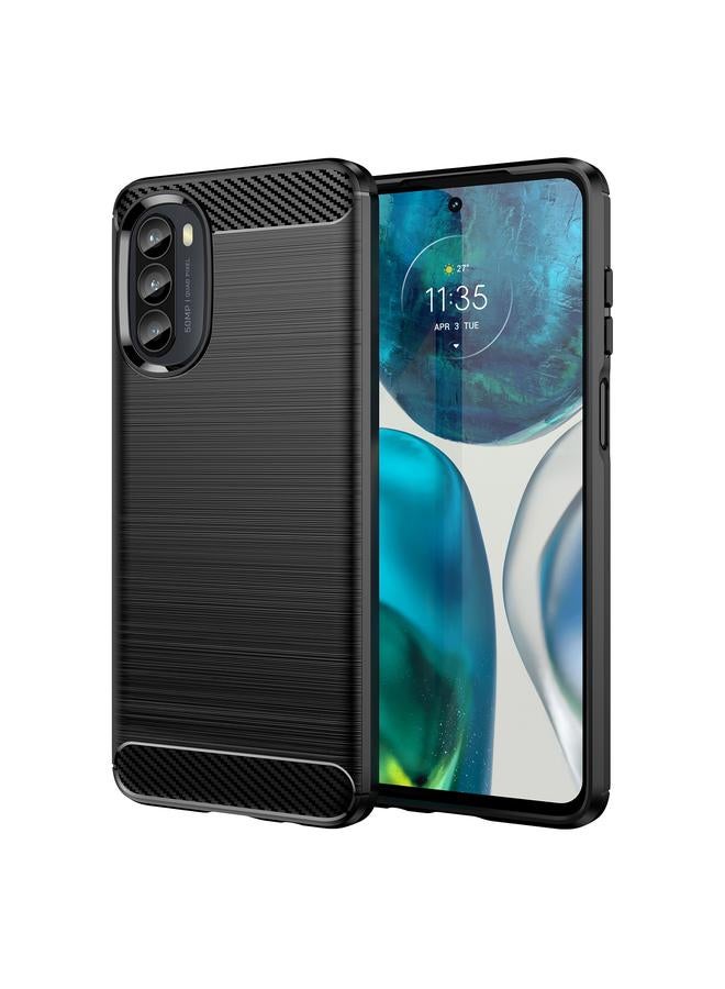 S-TOP Case For Motorola Moto G52 Brushed Texture Carbon Fiber TPU Phone Case - Image 1