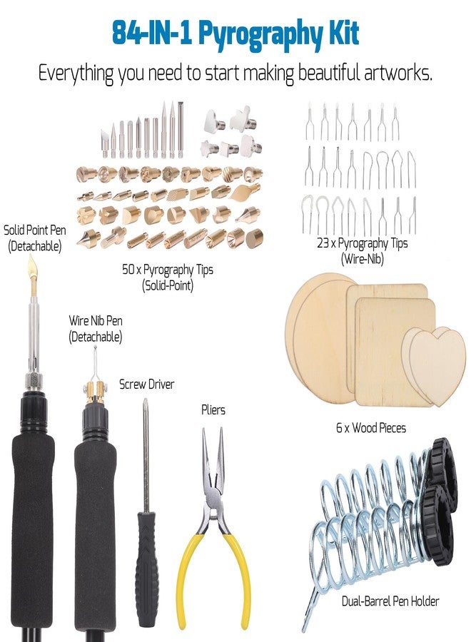 WEP 939D-VII 2-in-1 Pyrography Pen Wood Burning Kit Station - Image 2
