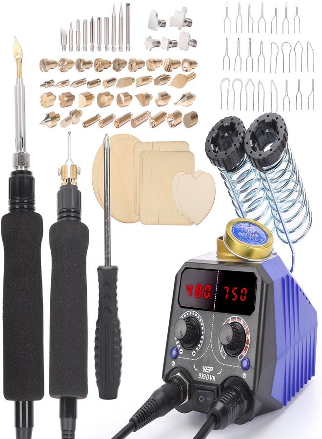 WEP 939D-VII 2-in-1 Pyrography Pen Wood Burning Kit Station - Image 1
