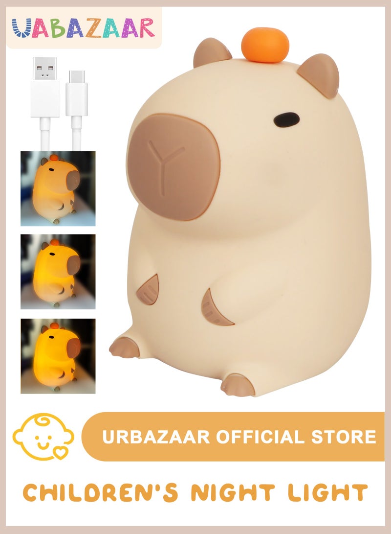 URbazaar Night Light for Kids, Cute Silicone Nursery Pear Lamp for Baby and Toddler,Fruit NightLight for Boys and Girls,Squishy Night Lamp for Bedroom,Kawaii Bedside Lamp for Kids Room - Image 1