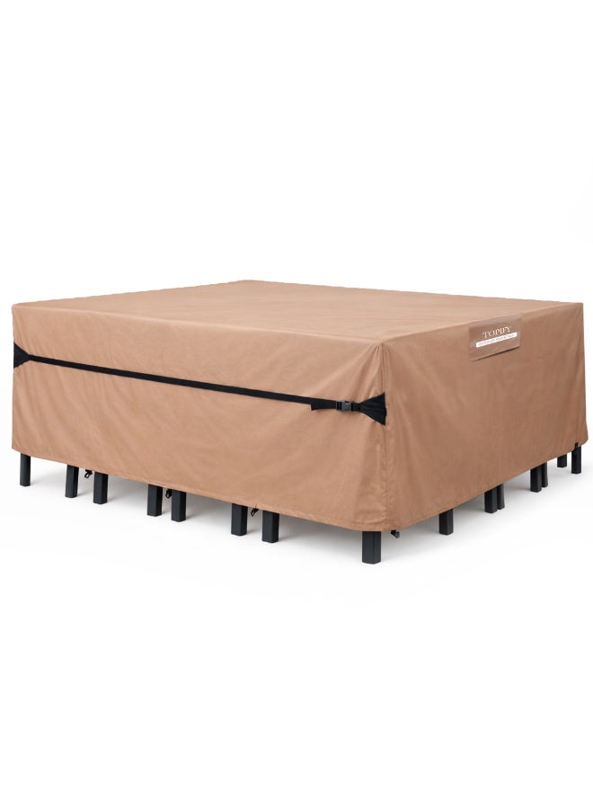TOPIFY 420D Waterproof Outdoor Furniture Cover Set, Premium Quality Garden Patio Furniture Covers Dust Proof Anti-UV Heavy Duty PVC Coated Durable Sofa Table & Chair Cover 213x132x74cm - Image 1