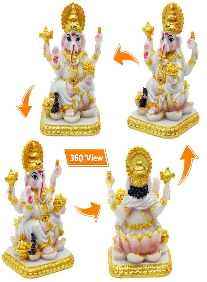 BangBangDa Ganesha Statue for Car Dashboard - 4.1”H Polystone Marble Color Lord Ganesha Idol for Vehicle Decor Ideal Birthday Diwali Wedding Gift for Indian Friends Man Woman - Image 5