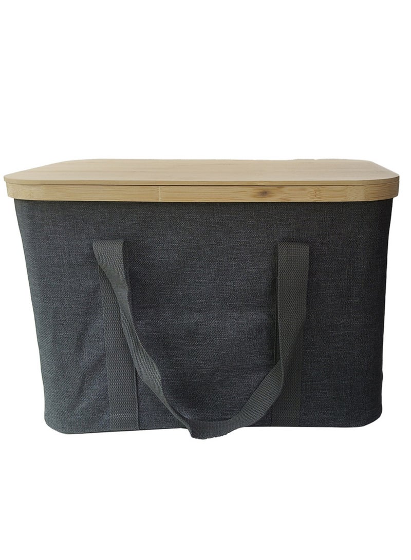 Manful Multi-Functional Portable Camping Storage Box with Bamboo Lid - Image 1