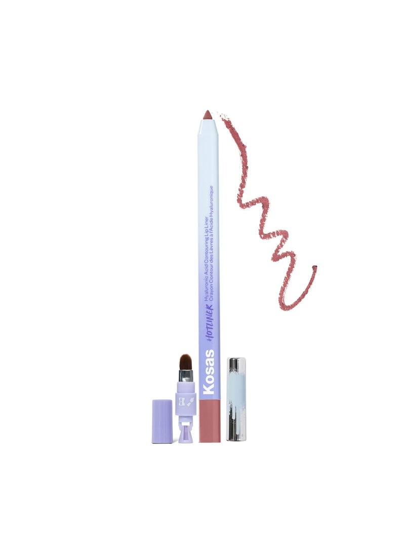 Kosas Kosas Hotliner Retractable Lip Liner Pencil with BuiltIn Brush  Sharpener  Easy Contouring Hydrating LongLasting  Pigmented Creamy Texture for Plumping Lips  Hyaluronic Acid  Konjac  Mega 