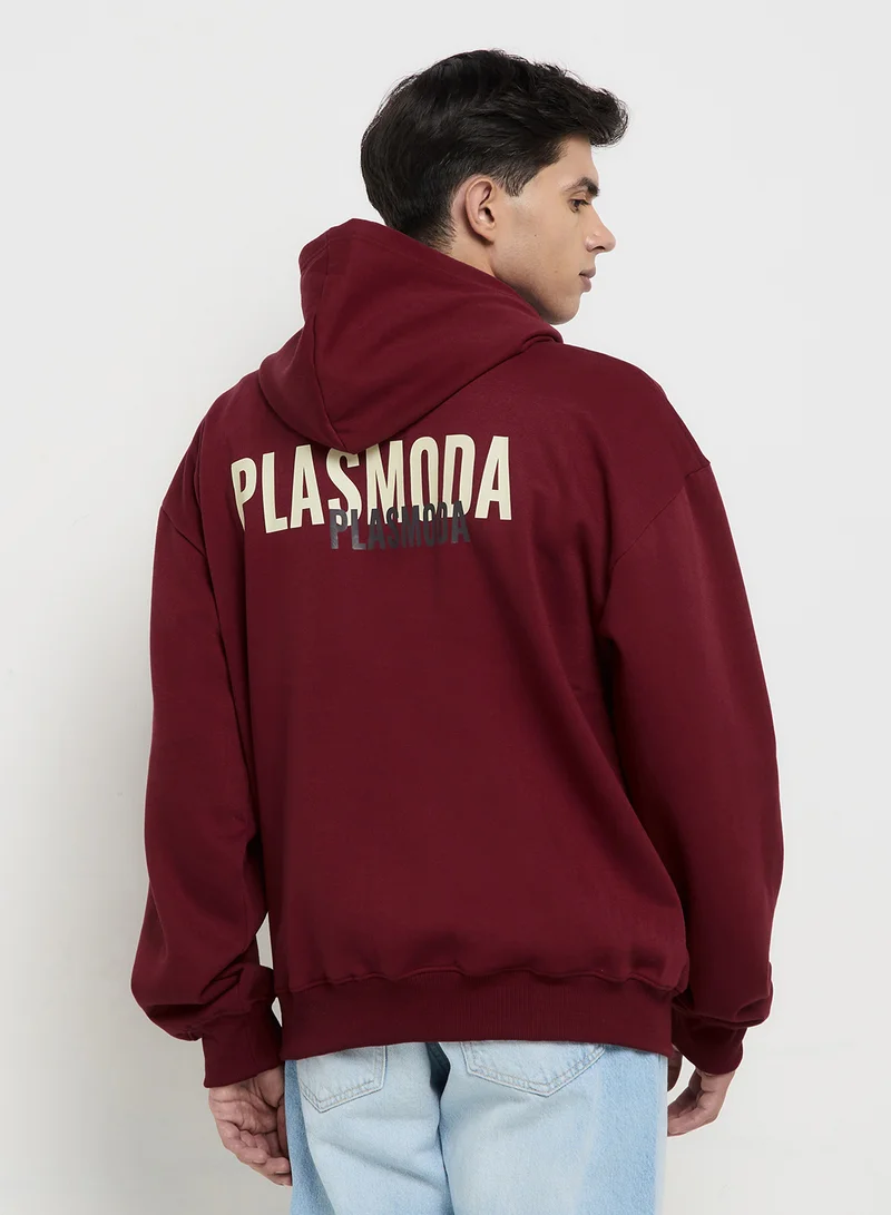 سفنتي فايف Oversized Basic Graphic Hoodie