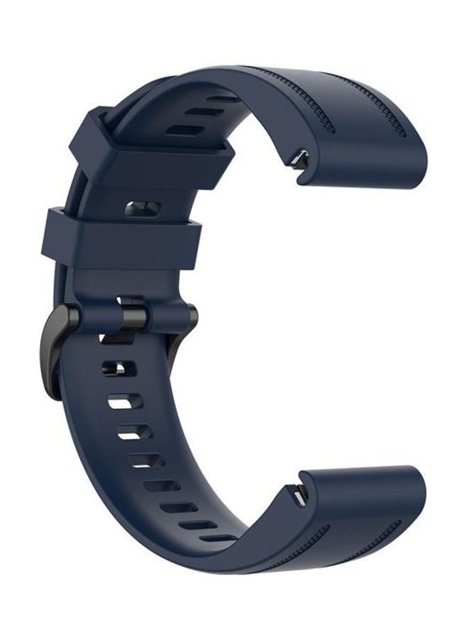 NIBEMINENT Quick Release Official Texture Watchband Wrist Strap with Metal Button For Garmin Fenix 6S- 20mm Midnight Blue - Image 2