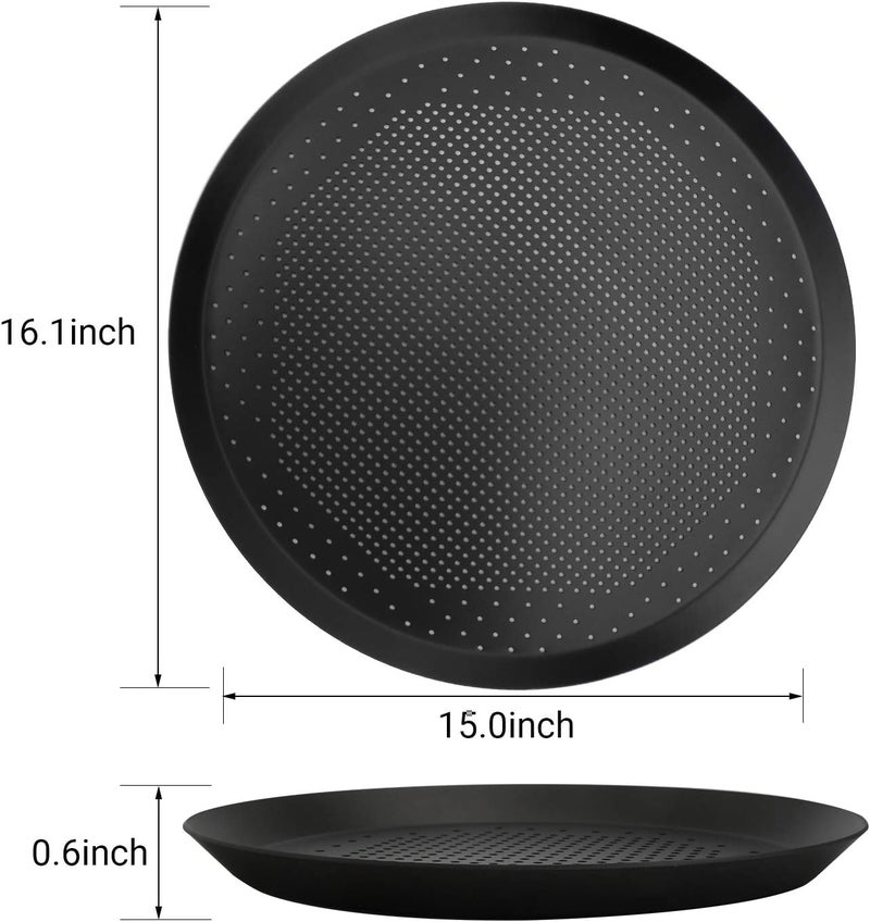 Beasea Pizza Pan 16 Inch, Perforated Pizza Tray with Holes for Oven, Black Heavy Duty Aluminum Alloy Round Pizza Crisper Pan Pizza Baking Tray Bakeware for Home Restaurant Kitchen - Image 5