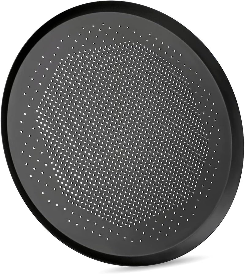 Beasea Pizza Pan 16 Inch, Perforated Pizza Tray with Holes for Oven, Black Heavy Duty Aluminum Alloy Round Pizza Crisper Pan Pizza Baking Tray Bakeware for Home Restaurant Kitchen - Image 1
