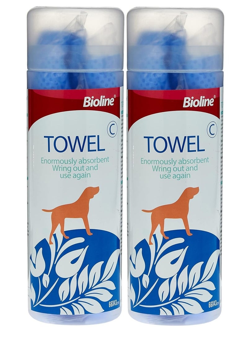 Bioline Highly Absorbent Pet Cleaning Bath Towel  66X43Cm - Image 1