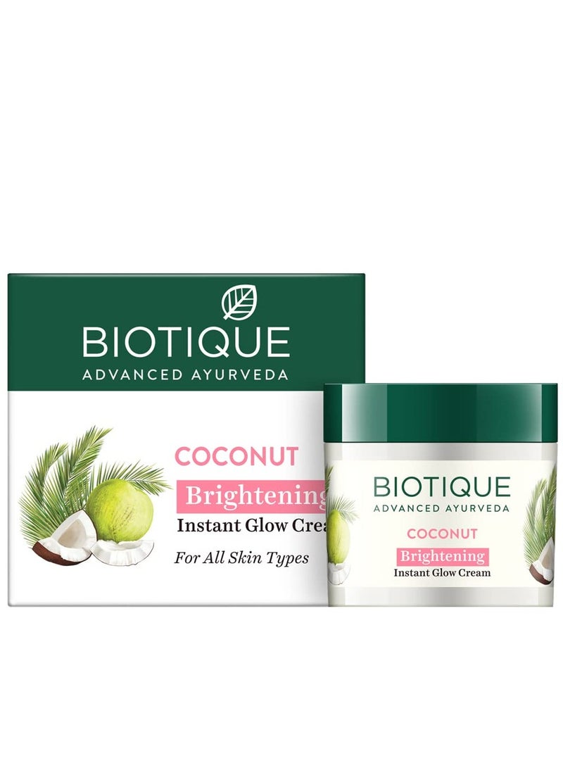 Biotique Coconut Brightening Instant Glow Cream 50 Gm - Image 1