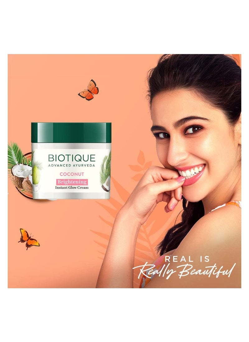 Biotique Coconut Brightening Instant Glow Cream 50 Gm  - Image 5