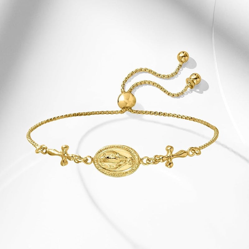 ROSS-SIMONS Miraculous Medal Bolo Bracelet, Adjustable, Metal, no gemstone - Image 5