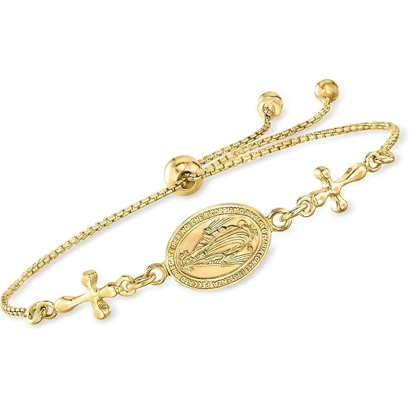 ROSS-SIMONS Miraculous Medal Bolo Bracelet, Adjustable, Metal, no gemstone - Image 1