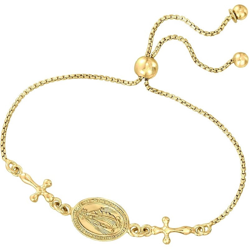 ROSS-SIMONS Miraculous Medal Bolo Bracelet, Adjustable, Metal, no gemstone - Image 4