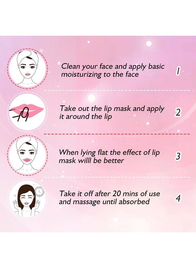 Adofect 30 Pieces Collagen Crystal Lip Masks,Pink Lip Patches& Moisturizers Collagen Lip Pads Great for Hydrating Skin, Anti Chapped & Anti-Aging and Plump Your Lips,Pink - Image 4