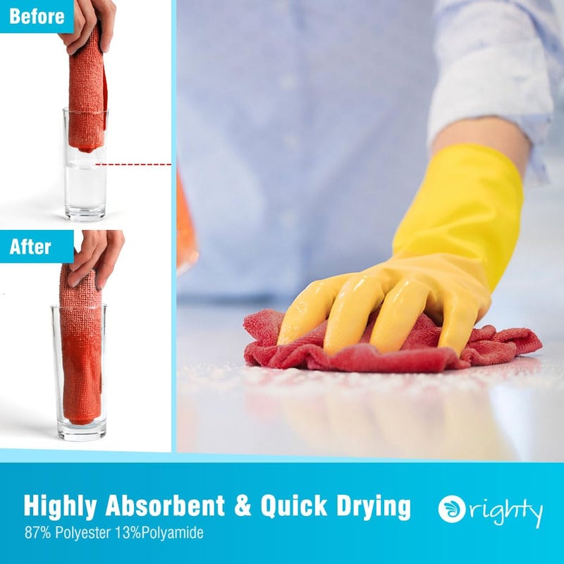 Orighty Cleaning Cloths, Shop Towels 50 Pack, Shop Rags Reusable, Microfiber Cleaning Rags Bulk for Cars, Multi-Purpose Lint Free Towels for Automotive, Mechanic, Kitchen, 11.5â€™â€™ x 11.5â€™â€™, Red - Image 3