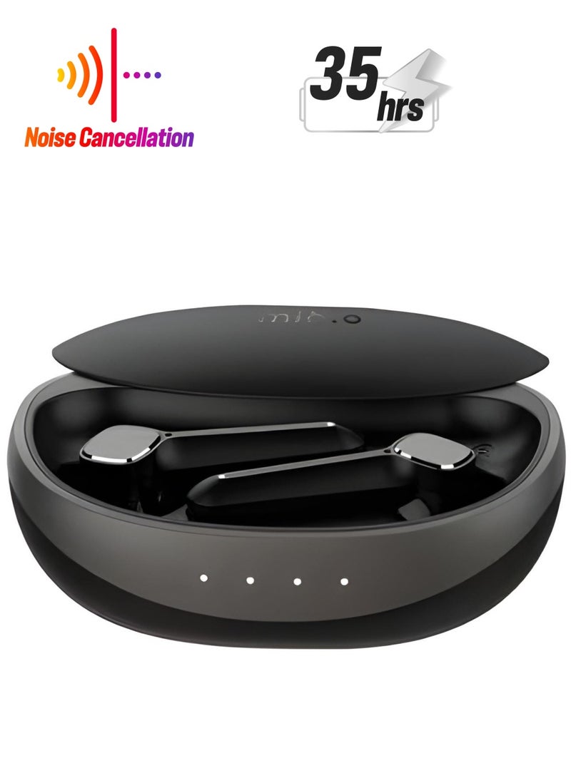 Mibro Mibro S1 HiFi Stereo Wireless Earbuds Noise Canceling Clear Calls Touch Control Sliding Design Charging Box | 35 hours long battery life | Bluetooth 5.3 | IPX5 Waterproof - Black  - Image 1