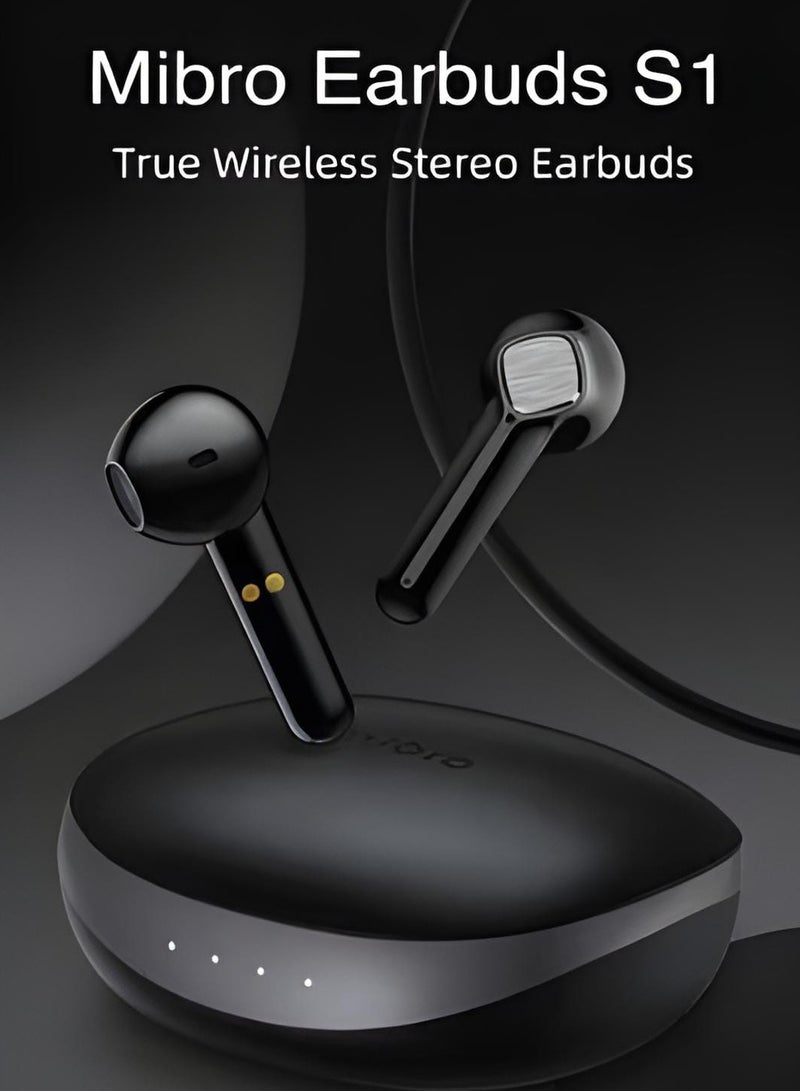 Mibro Mibro S1 HiFi Stereo Wireless Earbuds Noise Canceling Clear Calls Touch Control Sliding Design Charging Box | 35 hours long battery life | Bluetooth 5.3 | IPX5 Waterproof - Black  - Image 2