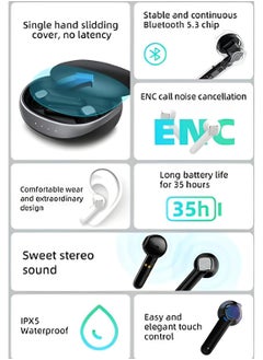 Mibro Mibro S1 HiFi Stereo Wireless Earbuds Noise Canceling Clear Calls Touch Control Sliding Design Charging Box | 35 hours long battery life | Bluetooth 5.3 | IPX5 Waterproof - Black  - Image 5