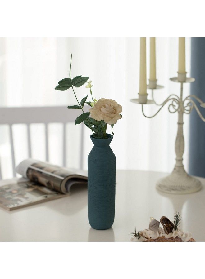 Uniquewise 9" H Decorative Ceramic Cylinder Vase Modern Style Centerpiece Table Vase Blue (Qi004348.Bl) - Image 5