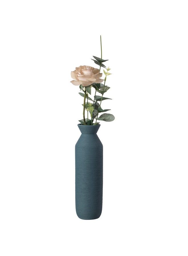 Uniquewise 9" H Decorative Ceramic Cylinder Vase Modern Style Centerpiece Table Vase Blue (Qi004348.Bl) - Image 3