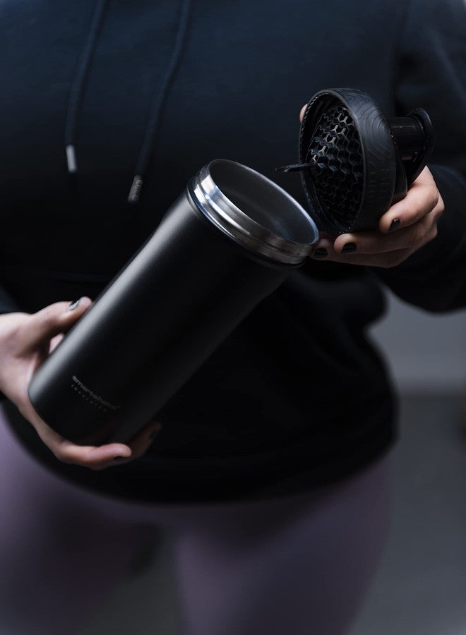 Smartshake Insulated Stainless Steel Blender Shaker Cup for Protein Mixes, Shakes and Pre Workout - 750ml 25oz Double-Walled Vacuum Insulated Water Bottle for Cold Drinks - BPA-Free (Black) - Image 2
