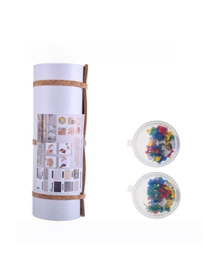 LAMAY 8mm Self-Adhesive Cork Board Roll,Thick Cork Boards for Walls, 40 x 127cm/ 16" x 50"Cork Board Roll for Office, Home, School/8MM